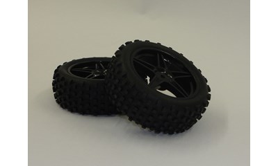 Komplettrad vorne 4WD (Reifen,Felgen) Schwarz (2 Stück)