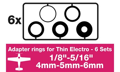 Adapter rings - Thin Electro - 6 Sets (1/8, 4mm, 5mm, 6mm, 5/16)