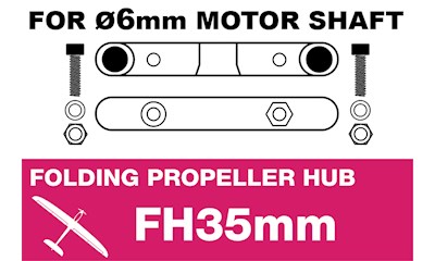 Folding Electric Propeller Blades Adapter Hub - 35MMFH (for 6mm motor shaf