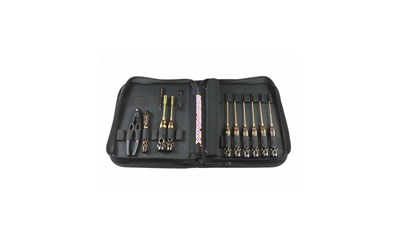 Toolset For 1/10 Offroad (12Pcs) With Tools Bag Black Golden
