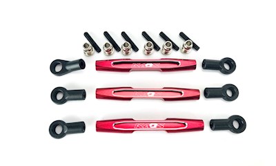 Panhard & Steering Rod (Alu CNC, 3pcs) red