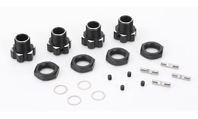 Alum. 17mm Wheel Hex Drive (w/nuts, pins) 4pcs.