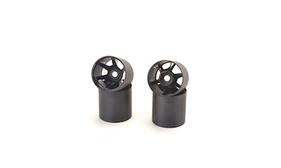1/12 Hex Rear Rims -  Black - 2 pairs