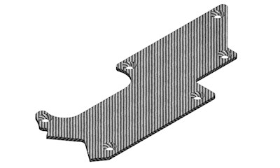 Suspension arm stiffener - Rear - Right - Graphite 3mm - 1 pc