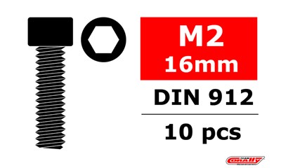 Stahl Schrauben M2 x 16mm - Innensechskant Zylinderkopf - 10 St