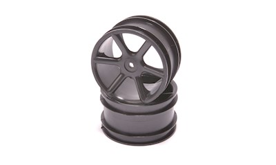 JC 6 Spoke 2.2 Rear Black Wheel CAT/Coug 2K pr