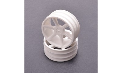 JC 6 Spoke 2.2 4WD Front White Wheel CAT 2K pr