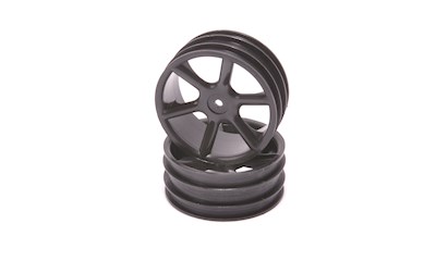 JC 6 Spoke 2.2 4WD Front Black Wheel CAT 2K pr