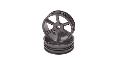 JC 6 Spoke 2.2 2WD Front Black Wheel Cougar 2K pr