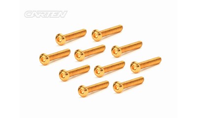 Linsenkopfschrauben M3x25mm 12.9 Gold Coating (10)