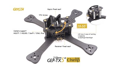 GEP-TX5 Chimp 210mm FPV Drone Race Carbon Frame