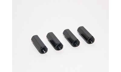 Distanzbolzen Aluminium 20mm/M3 (4 Stk) Schwarz