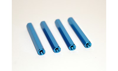Distanzbolzen Aluminium 25mm/M3 (4 Stk) Blau