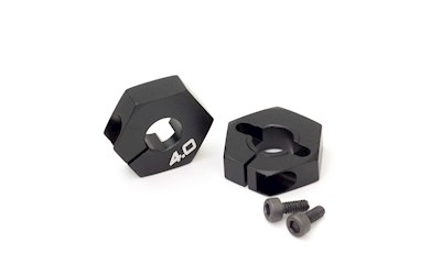 ALUMINUM HEX WHEEL HUB (4.0mm/Black) (2)