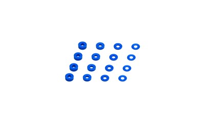 Metric washer set (0.5, 1, 2 and 3mm) 16pc - Blue