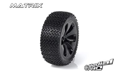 Racing Reifen und Felgen verklebt - Matrix - M3 Soft - Schwarze Fel