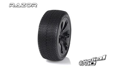 Racing Reifen und Felgen verklebt - Razor - M3 Soft - Schwarze Felg