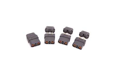 XT90 Plug with Sheath Female Only Black - 4pcs