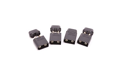 XT90 Plug with Sheath Male Only Black - 4pcs