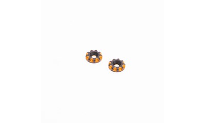 Aluminium Wing Washers 11.5mm - Black/Gold (pr)