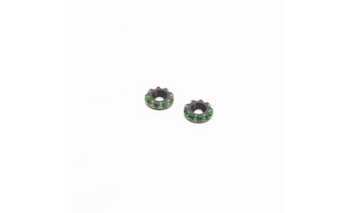 Aluminium Wing Washers 11.5mm - Black/Green (pr)