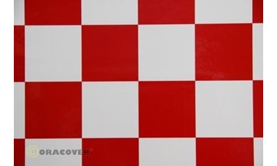 Fun 5 (52mm Square) White - Red ( Length : Roll 2m, Width : 60cm )
