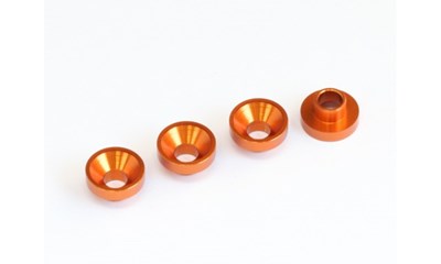 3x7.5mm Aluminum Servo Washer, 4 pcs, Orange