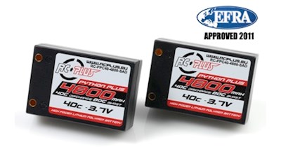 Python Plus Car 40C 4800 Mah Saddle Pack 7,4V Hard Case, 4mm Bullet C