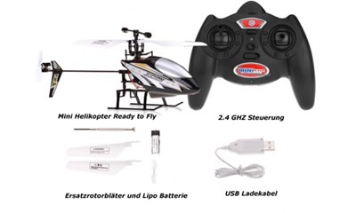 Mini Helikopter 4CH 2.4G Schwarz