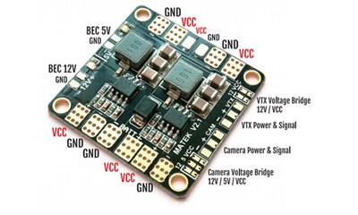 Stromverteiler Board (PDB) Matek DUAL BEC 5V&12V mit LC Filter für FPV