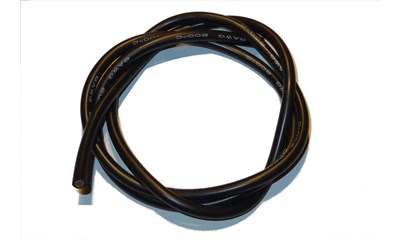 Kabel Silikon 10 AWG Schwarz 1m