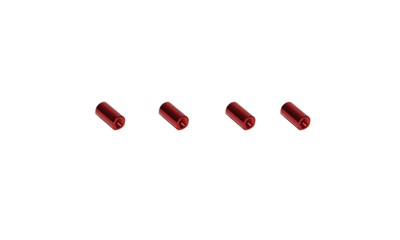 Distanzbolzen Rund Aluminium 10mm/M3 (4 Stk) Rot