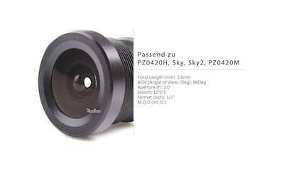 2.8mm F2.0 1/3'' FPV Camera MTV Lens