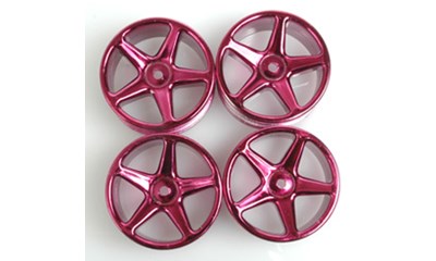 Wheel; 5 spoke 25mm - Purple Chrome (4 Stück)