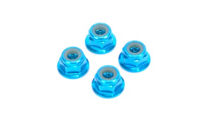M4 Nyloc Wheel Nut - Blue (4 Stück) (Aluminium)