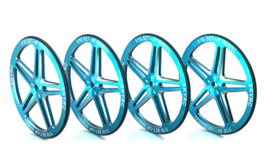 Einstellfelgen (Setup Wheel) 1:10 Tourenwagen Aluminium Blau