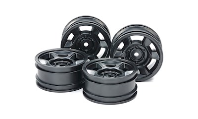 CC-02 6 Spoke Wheels black (4) Offset +4
