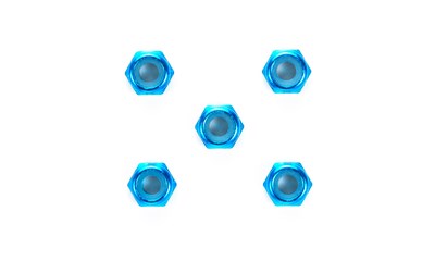 3mm Thin ALU Lock Nut blue (5)