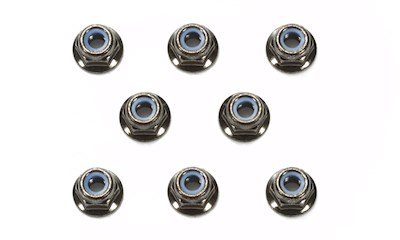 4mm Flange Lock Nut black (8 Stück)