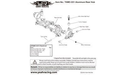 Achsschenkel hinten 3 Grad Aluminium M-07 (2 Stück)