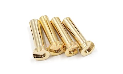 Goldkontakt 5.0 mm Stecker, Anlötung 90° Winkel (4 Stück)