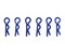 FT Body Clips, metallic blue. Short.