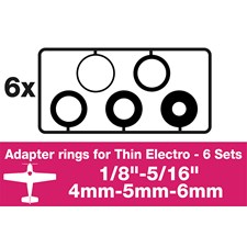 Adapter rings - Thin Electro - 6 Sets (1/8, 4mm, 5mm, 6mm, 5/16)