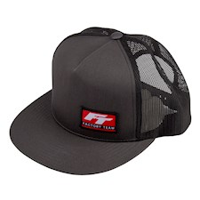 Factory Team Logo Trucker Hat, flat bill