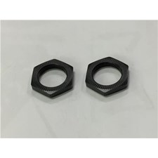 Wheel Hex Nuts 23mm(2pcs, Ribbed, Matte Black)