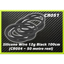 Silicone Wire 12g - Black 1 Metre