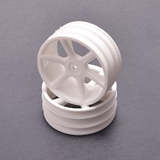 JC 6 Spoke 2.2 4WD Front White Wheel CAT 2K pr