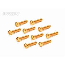 Linsenkopfschrauben M3x25mm 12.9 Gold Coating (10)
