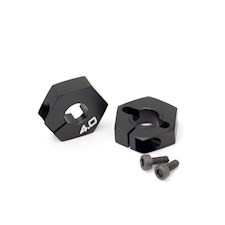 ALUMINUM HEX WHEEL HUB (4.0mm/Black) (2)