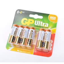 GP Alkaline AA Pencell; Card 8 + 4